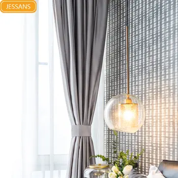 Современный минималистичный легкий роскошный имитирующий атлас шелковый затемнитель, высокоточная роскошная занавеска для гостиной и спальни 1
