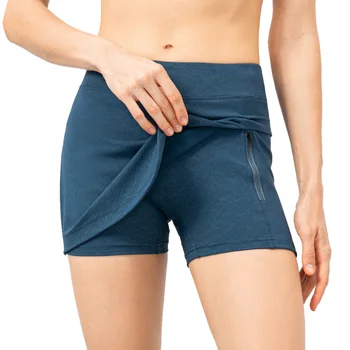 Спортивная юбка S-Yoga, обтягивающая теннисная юбка, пояс для фитнеса, карманное теннисное платье