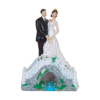 Фигурки пары, подставка для жениха и невесты, мост, Топпер для торта ручной работы на свадьбу, Забавная статуэтка пары, украшение стола для помолвки