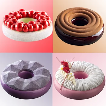 Формы для мусса Meibum 4 Типа Набор форм для выпечки с круглыми кольцами Силиконовые Формы для торта Инструменты Для украшения торта Кухонная Форма для выпечки десертов
