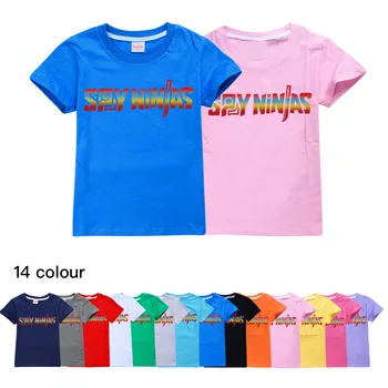 Хлопковая футболка Spy Ninjas на день рождения, футболки с рисунком для мальчиков, бутик детской одежды, рубашки для девочек-подростков, топы для малышей, 2 16 Т