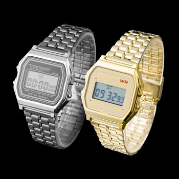 Часы со стальным ремешком F91W, женские часы, мужские деловые часы, Многофункциональные спортивные наручные часы Digtal со светодиодной подсветкой, электронные часы