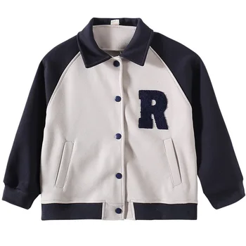 Школьная куртка для девочек, весна-осень, бейсбольная куртка в стиле пэчворк с длинным рукавом для детей, повседневная универсальная детская верхняя одежда для подростков, пальто