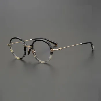 Элегантная оправа для очков от близорукости из бычьего рога ручной работы в стиле ретро, высококачественные очки от дизайнерского бренда, круглые женские очки