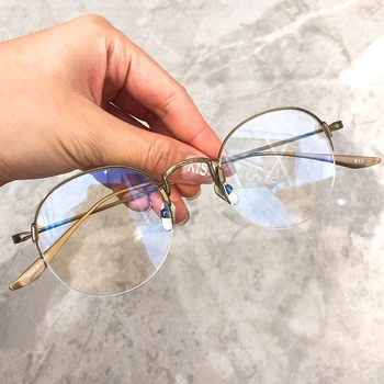 Японские дизайнерские очки GMS-840 из чистого титана в винтажной круглой оправе, Мужские очки для близорукости ручной работы, Женские аксессуары для глаз