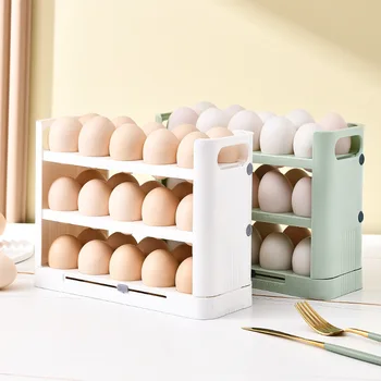 Ящик для хранения Кухонная Консервация Отделка Ящик для хранения яиц Хранение Фантастического холодильника Боковая дверца Держатель для яиц Откидной держатель для яиц
