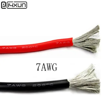 силиконовая проволока 2 метра 7AWG, сверхгибкий кабель, провод для высокотемпературных испытаний 12 мм2